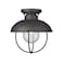 Z-Lite Ansel 1 Light Outdoor Flush Ceiling Mount Fixture, Black & Black 590F-BK - alternate 4